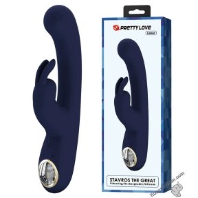 Вібратор-кролик з дисплеєм Pretty Love Lamar, синій, 22 х 4 см, (BW-500004-LED-2)