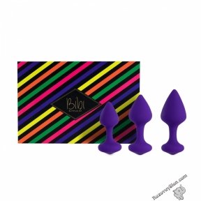 Набір силіконових анальних пробок FeelzToys - Bibi Butt Plug Set 3 pcs Purple (SO5064)
