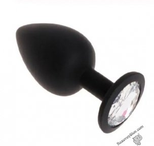 Анальна пробка Black Silicone Diamond, S (820140)