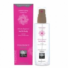 Спрей для тіла та ліжка з феромонами та афродизіаками HOT Fragrance Вишня та білий лотос, 100 мл (HOT67090)