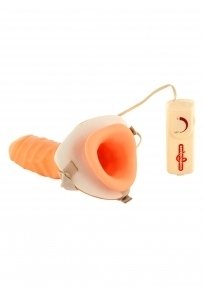 Фаллопротез з вібрацією «Vibrating Hollow Extender Strap-On», 21х4,5 см
