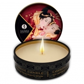 Масажна свічка Shunga MINI MASSAGE CANDLE - Sparkling Strawberry Wine, 30 мл
