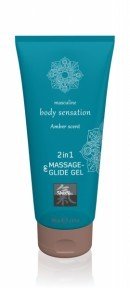 Лубрикант та масажне масло 2 в 1 Massage-& Glide gel 2in1 Amber scent (HOT67073)