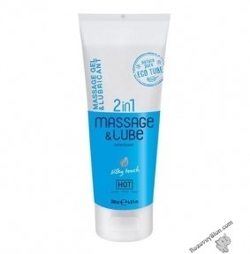 Масажний гель і лубрикант HOT Massage-& Glide Gel 2in1 Silky touch, 200 мл (HOT44142)