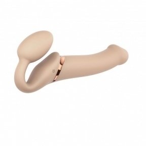 Безременевий страпон з вібрацією Strap-On-Me Vibrating Flesh L, діаметр 3,7 см (SO3828)
