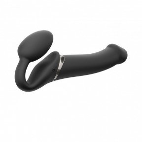 Безремневой страпон з вібрацією Strap-On-Me Vibrating Black L, діаметр 3,7 см (SO3829)