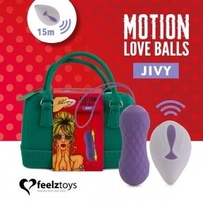 Вагінальні кульки з масажем та вібрацією FeelzToys Motion Love Balls Jivy з пультом ДК, 7 режимів (SO3852)