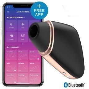 Вакуумний кліторальний стимулятор Satisfyer Love Triangle Black з керуванням через інтернет (SO3894)