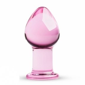 Рожева анальна пробка з скла Gildo Pink Glass Buttplug No. 27 (SO4421)