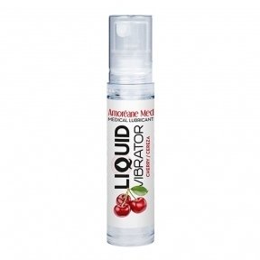Лубрикант з ефектом вібрації Amoreane Med Liquid Vibrator Cherry (10 мл) (SO4816)