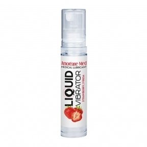 Лубрикант з ефектом вібрації Amoreane Med Liquid Vibrator Strawberry (10 мл) (SO4818)