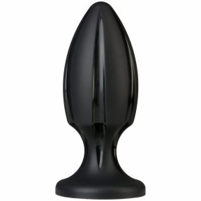 Анальний плаг з каналами для змащування Doc Johnson Platinum Premium Silicone - The Rocket - Black (SO4916)