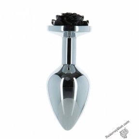 Металева анальна пробка Lux Active – Rose Anal Plug – Black (SO5572)