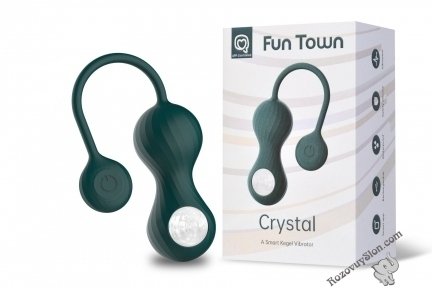 Вагінальні смарт-кульки з вібрацією Fun Town Crystal, з прозорою скляною кулею (SO5744)