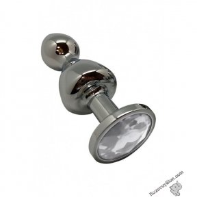Анальна пробка Wooomy Lollypop Double Ball Metal Plug L (SO7421)