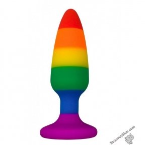 Анальна пробка Wooomy Hiperloo Silicone Rainbow Plug L (SO7434)