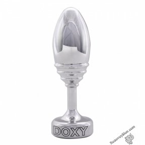 Металева анальна пробка DOXY Butt Plug RIBBED, 3,3 см (SO8031)