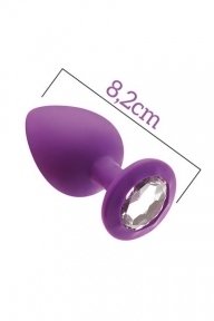 Анальна пробка MAI WITH STONE, M PURPLE (T370130)