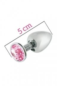 Анальна пробка MAI METAL PLUG WITH STONE, S SILVER (T370175)