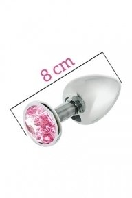 Анальна пробка MAI METAL PLUG WITH STONE, M SILVER (T370176)