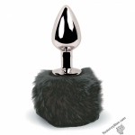 Анальна пробка FeelzToys - Bunny Tails Butt Plug Black (SO5063)