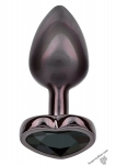 Анальна пробка CalExotics Diamond Heart Plug Small, чорна, 5,7×3,2 см (CE16516B)