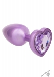 Анальна пробка CalExotics Diamond Heart Plug Small, фіолетова, 5,7×3,2 см, (CE16516F)