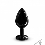 Металева анальна пробка із прикрасою у вигляді кристалу Dorcel - Diamond Plug BLACK M (SO7809)
