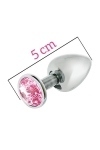 Анальна пробка MAI METAL PLUG WITH STONE, S SILVER (T370175)