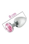Анальна пробка MAI METAL PLUG WITH STONE, M SILVER (T370176)
