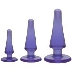 Набір анальних пробок Doc Johnson Crystal Jellies Anal Initiation Kit - Purple