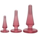 Набір анальних пробок Doc Johnson Crystal Jellies Anal Initiation Kit - Pink
