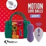 Вагінальні кульки з масажем та вібрацією FeelzToys Motion Love Balls Jivy з пультом ДК, 7 режимів (SO3852)