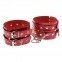Оковы Leather Double Fix Leg Cuffs, red (KVL-280191)