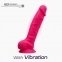 Фалоімітатор з вібрацією SilexD Vetus Vibro Pink (MODEL 1 size 8in), двошаровий, діаметр 4,2 см (SO4654)