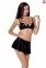 Комплект білизни під латекс DEBY SET black L/XL - Passion: ліф, міні-спідничка, стрінги (PS25701)