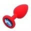 Анальна пробка Red Silicone Light Blue, M (820122)