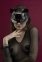 Маска кішечки Feral Feelings - Catwoman Mask, натуральна шкіра, чорна (SO3406)