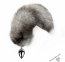 Металева анальна пробка з хвостом з натурального хутра Art of Sex size M Artctic fox (SO6186)