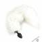 Силіконова анальна пробка з хвостом з натурального хутра Art of Sex size M White fox (SO6187)