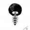Металева анальна пробка Кролячий хвостик Alive Fluffly Twist Plug L Black (SO6311)