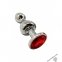 Металева анальна пробка Wooomy Lollypop Double Ball Metal Plug Red M, 9,4х3,1 см (SO7423)