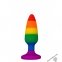 Силіконова анальна пробка Wooomy Hiperloo Silicone Rainbow Plug S, 9х2,4 см (SO7424)