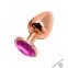 Металлическая анальная пробка Wooomy Tralalo Rose Gold Metal Plug Magenta L, 9х4 см (SO7425) (SO7425)